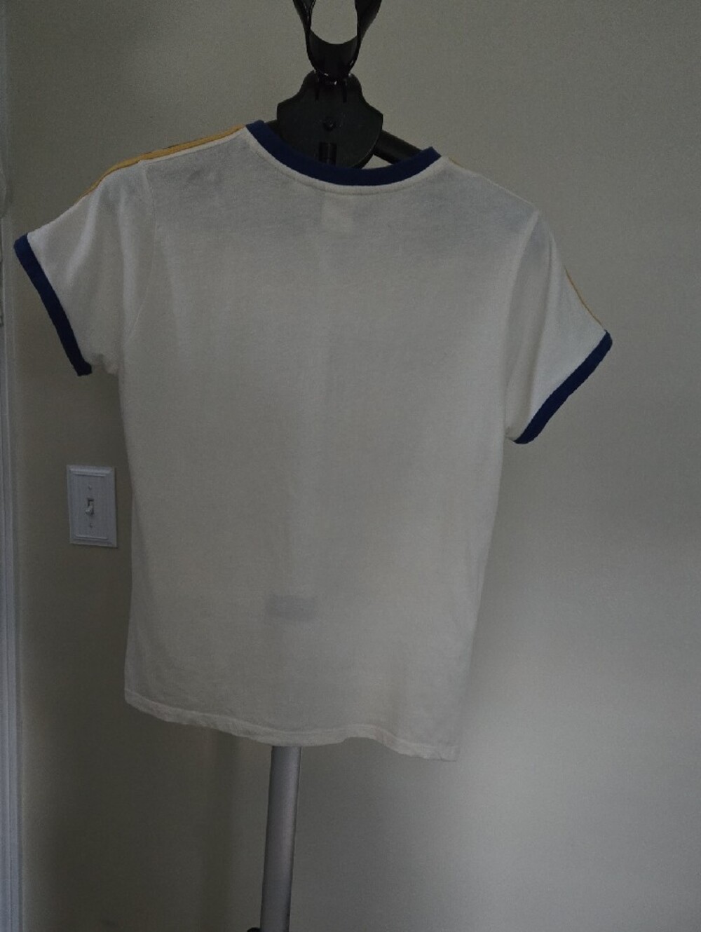Junk Food Clothing White 'Blast Off' Graphic Tee with Blue And Yellow Trim - Picture 5 of 5